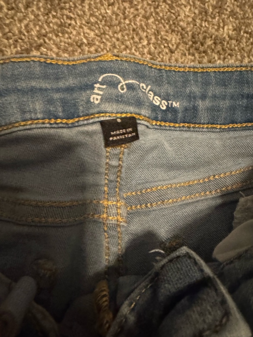 Set of 2 Art Class Girls Sz 8 Blue Jeans Black denim bow flare bell bottoms - Picture 5 of 16